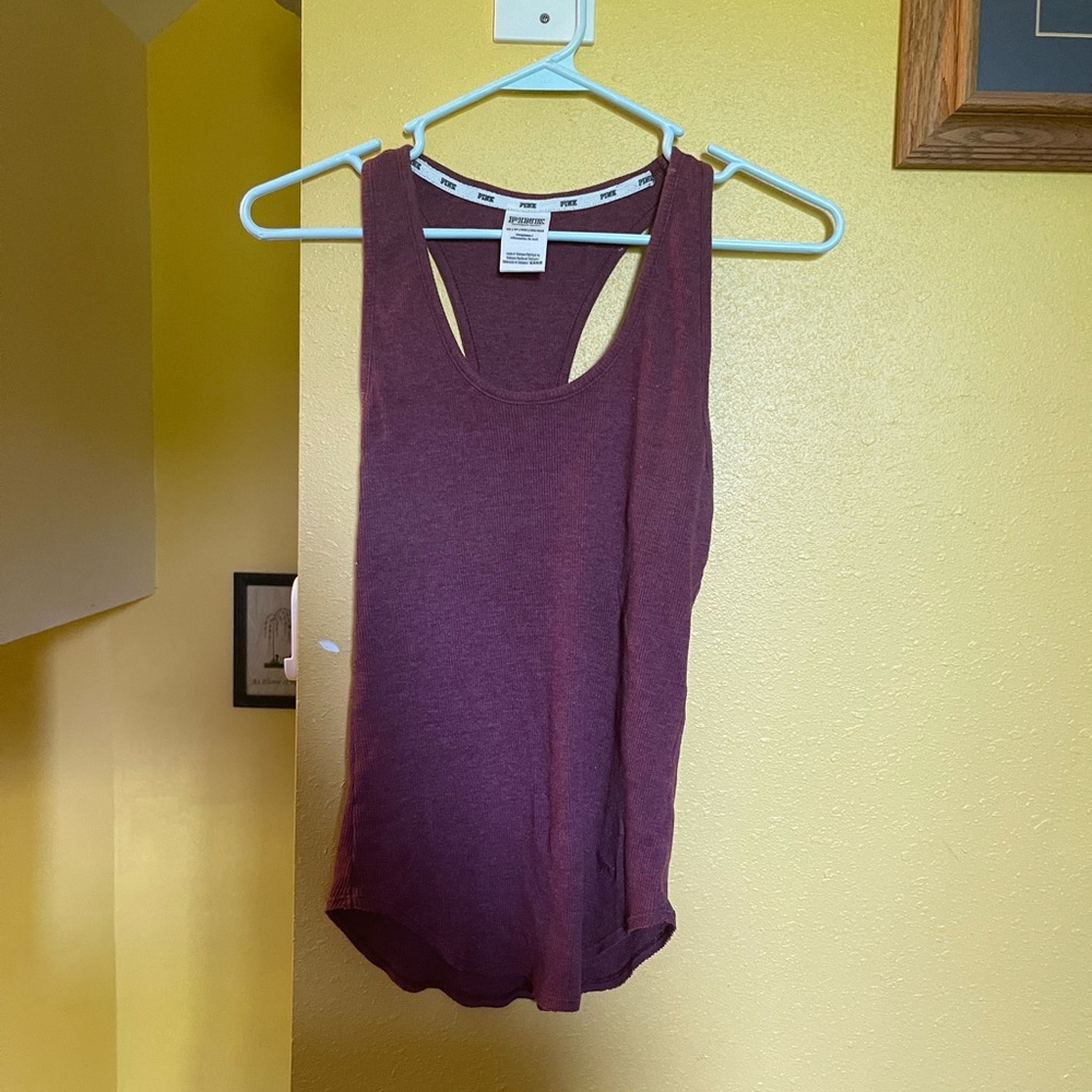 Dark pink casual tank top